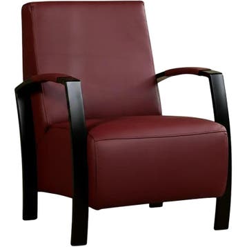 Leren fauteuil Glory - Massif Rubino (donkerrood), Nieuw, Ophalen of Verzenden, 50 tot 75 cm, Industrieel, Modern