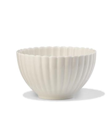 HEMA Kom Ø12cm Trend aardewerk wit bloem, Verzenden, Nieuw