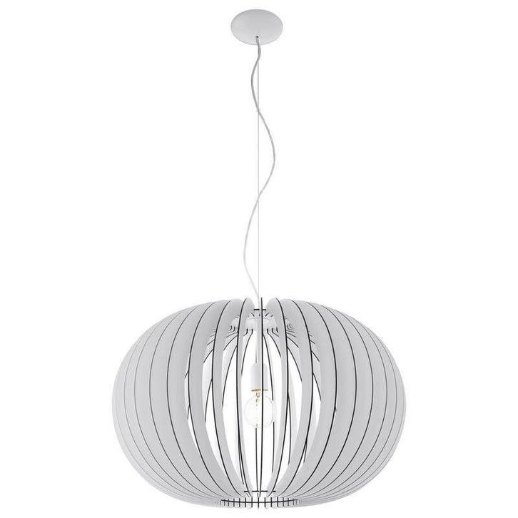 Witte landelijke hanglamp hout, Kiran, Huis en Inrichting, Lampen | Hanglampen, Nieuw, Hout, 75 cm of meer, Ophalen of Verzenden