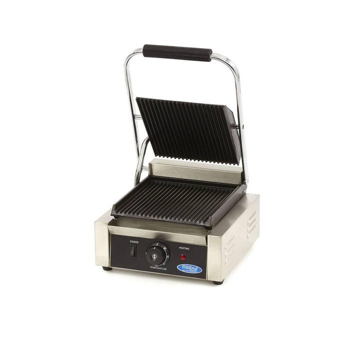 Contactgrill - Gegroefd - Enkele Grillplaat - 22 cm, Witgoed en Apparatuur, Contactgrills, Nieuw, Verzenden