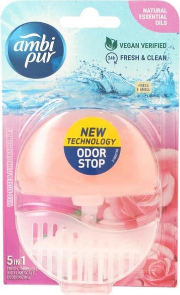 Toiletblok Ambi Pur Wild Rose & Pink Grapefruit navulbaar 55, Verzenden