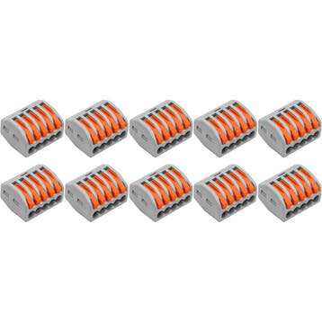 Lasklem Set 10 Stuks 5 Polig met Klemmetjes Grijs/Oranje, Doe-het-zelf en Verbouw, Ophalen of Verzenden, Nieuw