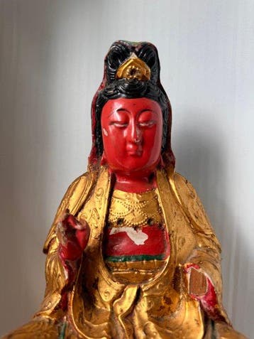 Handgemaakt antiek huisaltaarbeeld van Guanyin, de Chinese, Antiek en Kunst