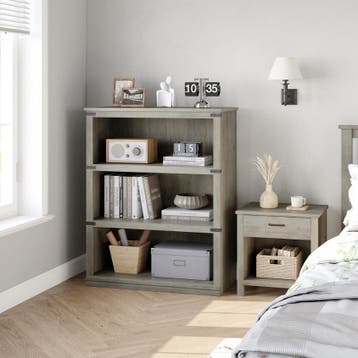 Nieuwe Houten Boekenkast - Boerderijstijl - Grijs - Vintage, Huis en Inrichting, Kasten | Boekenkasten, Verzenden, Nieuw
