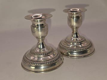 Kaarsenstandaard met oor (2) - .925 zilver - klassieke