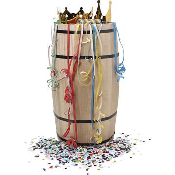 Carnavals ton met toebehoren, H: 54 cm, groot, 1 set, Nieuw