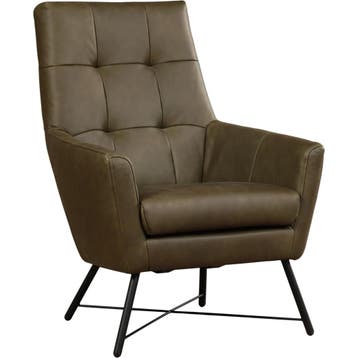 Leren fauteuil Proud - Rancho Green (olijf/groen), Nieuw, Ophalen of Verzenden, 75 tot 100 cm, Industrieel, Modern