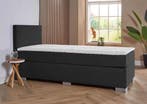 ACTIE! 1-Persoons boxspring Cannes 90 200 Zwart, 90 cm, Eenpersoons, Verzenden, Zwart
