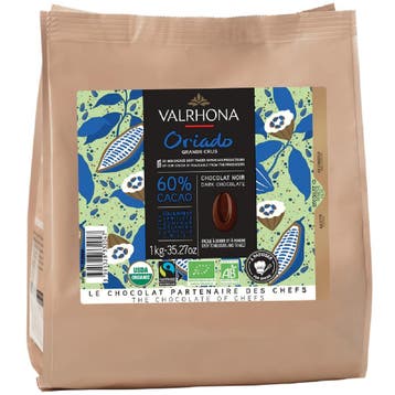 Valrhona Chocolade Druppels Puur Oriado Biologisch (60%) 1kg, Verzenden, Nieuw