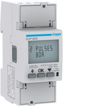 Hager Elektriciteitsmeter - ECP180D, Doe-het-zelf en Verbouw, Elektra en Kabels, Verzenden, Nieuw, Overige typen