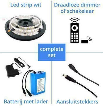 LED strips op batterij / accu - RGB - Warm wit - Helder wit, Verzenden, Nieuw