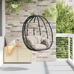 vidaXL Hangende ei-stoel Taupe 91,5 x 54,5 x 107 cm poly, Verzenden, Nieuw, Rotan