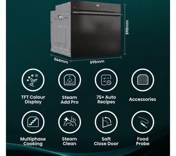 Hisense Inbouw Oven BAS6AH8BUKWF 60cm Stoom - Zwart, Ophalen of Verzenden, Nieuw