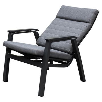 Monaco lounge tuinstoel verstelbaar aluminium antraciet, Tuin en Terras, Tuinstoelen, Ophalen of Verzenden, Nieuw, Aluminium