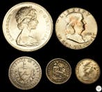 Verenigde Staten, Canada, Peru. Lot of 5 silver coins,