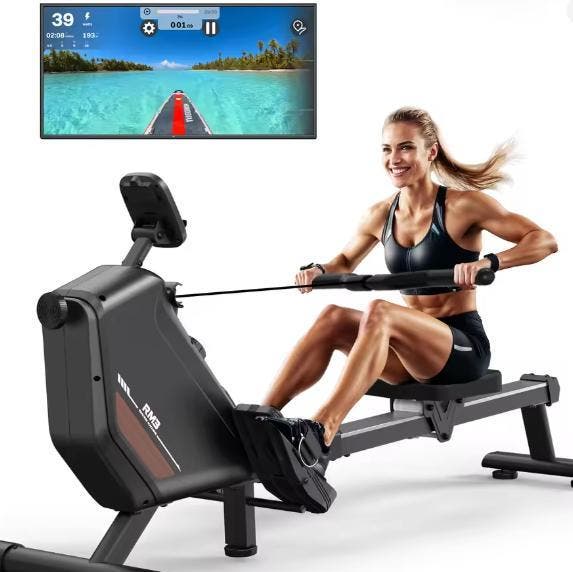 Roeimachine Magnetisch – 16 Niveaus en  Bluetooth Functie, Sport en Fitness, Fitnessapparatuur, Nieuw, Verzenden
