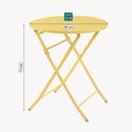 Klaptafel Sande tuintafel metaal rond 71xØ62 cm geel [en.cas, Verzenden, Nieuw