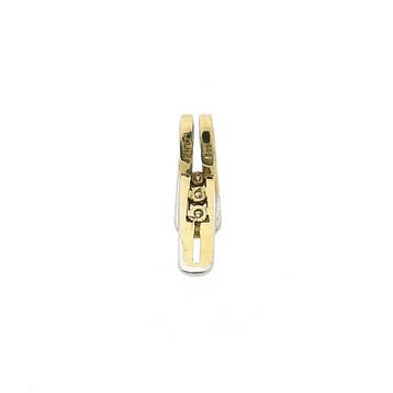 Zinzi bicolor gouden minimalistische hanger met diamanten..., Ophalen of Verzenden, Gebruikt, Goud, Overige merken