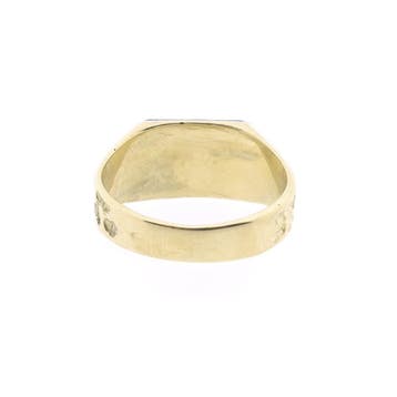 Gouden zegelring met Lapis Lazuli, Sieraden, Tassen en Uiterlijk, Ringen, 18 tot 19, Gebruikt, Ophalen of Verzenden, Dame of Heer