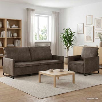 vidaXL Bankstel 2 st Donkergrijs Faux Suède Stof, Huis en Inrichting, Verzenden, Nieuw, Metaal, Minder dan 150 cm