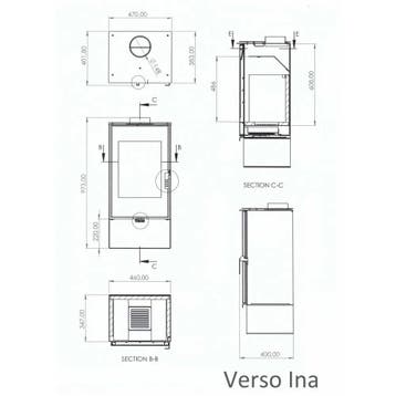 MaxxHome Moderne houtkachel - 7,5 kW - 40x47x97cm - Gesch..., Verzenden, Nieuw