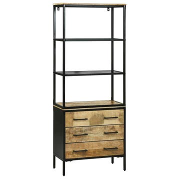 vidaXL buffetkast met lade Bruin 70 x 35 x 180 cm Massief, Huis en Inrichting, Kasten | Buffetkasten, Minder dan 50 cm, Verzenden