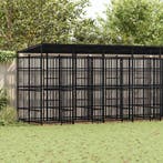 vidaXL Hondenkennel met dak 14,75 m² staal, Dieren en Toebehoren, Verzenden, Nieuw