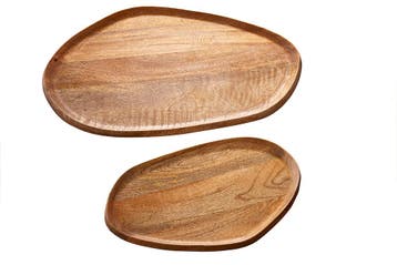Set van 2 massieve dienbladen AMAZONAS 56 cm handgemaakt, Ophalen of Verzenden, Nieuw