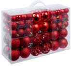 Kerstboomballen kunststof kleur Rood set van 100 stuks, Verzenden, Nieuw