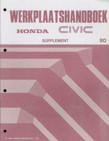 1990 Honda Civic Werkplaatshandboek GERESERVEERD, Verzenden