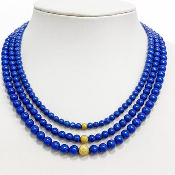 Zonder minimumprijs - Halsketting Zilver Lapis lazuli -, Sieraden, Tassen en Uiterlijk, Kettingen, Nieuw