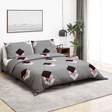 vidaXL Dekbedovertrekset 260x220 cm katoen grijs, Verzenden, Nieuw, Grijs
