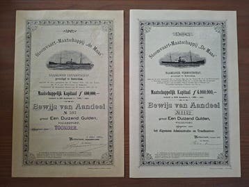 Document - Stoomvaart-Maatschappij “de Maas”, Rotterdam 1901, Antiek en Kunst