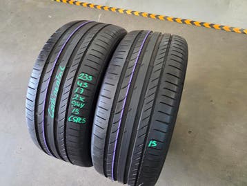 235/45/17 94Y CONTINENTAL ZOMERBANDEN 6,8MM PROFIEL 2X, Auto-onderdelen, Ophalen, Gebruikt, 17 inch, 235 mm