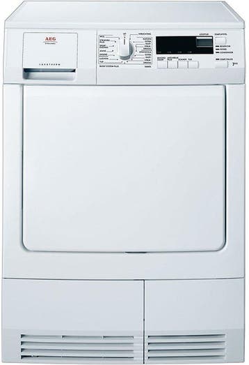 AEG T56840l - Condensdroger - 7 kg - Uitgestelde Start - 62, Ophalen of Verzenden, Zo goed als nieuw, Voorlader, 85 tot 90 cm
