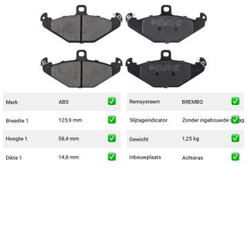 Remblokken Achteras Dodge Viper 8.0 RT10 ACR - ABS 36788, Verzenden, Nieuw, Dodge