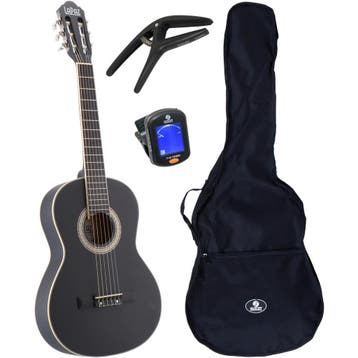 LaPaz C30BK klassieke gitaar 3/4-formaat zwart + gigbag +, Muziek en Instrumenten, Verzenden, Nieuw