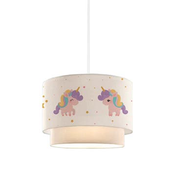 Kinder hanglamp Lurgan E27 wit met eenhoorn motief lux.pro, Verzenden, Nieuw