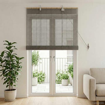 vidaXL Rolgordijn Grijs 110 x 220 cm Bamboe, Verzenden, Nieuw, Grijs