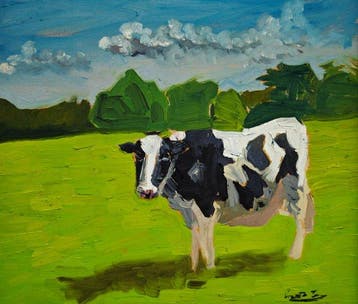 Spanish Neo-Figurative School (XX) - NO RESERVE - Cow in a
