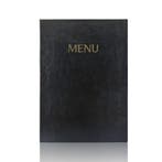 A4 Menumap voor 2 menukaarten - Zwart + Opdruk MENU - Go...