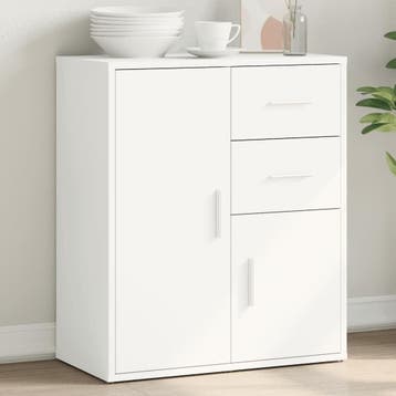 vidaXL Dressoir 60x31x70 cm bewerkt hout wit, Verzenden, Nieuw, Overige houtsoorten, Minder dan 50 cm