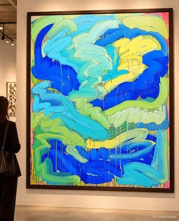 Baptiste Laurent - Blue cave, 2019, XXL acrylic and posca on
