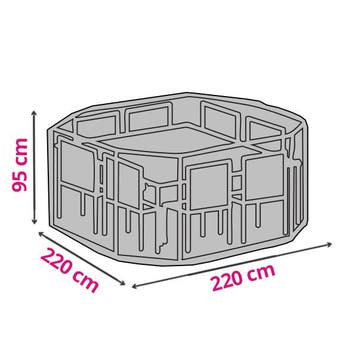 Tuinsethoes | Achthoekig | 220 x 220 x 95 cm (PP, Grijs), Tuin en Terras, Tuinmeubel-accessoires, Verzenden, Nieuw