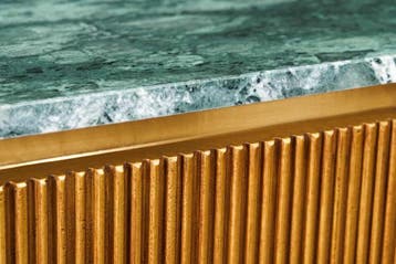 Design TV-bord VENEZIANO 160 cm messing groen marmeren blad, Ophalen of Verzenden, Nieuw