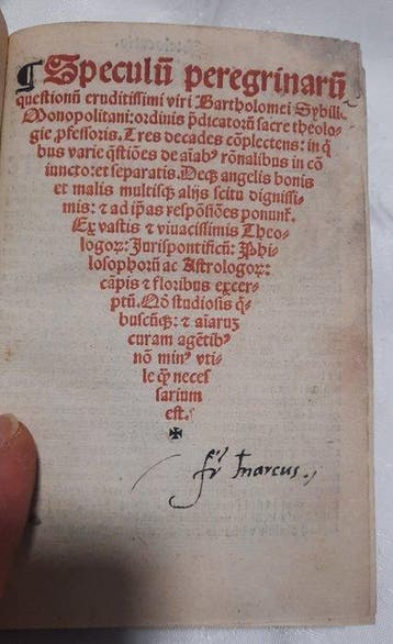 Bartholomeus Sybille - Speculi peregrinarii Quaestiones -