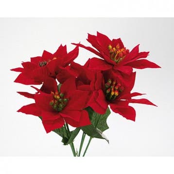 Kerstster kerstroos poinsettia rood velvet zijdenbloem 5, Ophalen of Verzenden, Nieuw