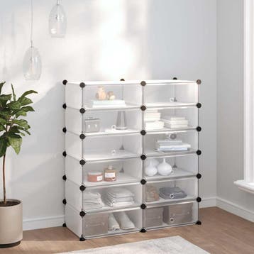 vidaXL Schoenenrek 94,5x36,5x106 cm polypropeen transparant, Verzenden, Nieuw