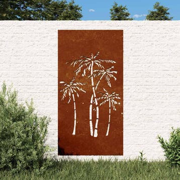vidaXL Wanddecoratie tuin palmboomontwerp 105x55 cm, Verzenden, Nieuw