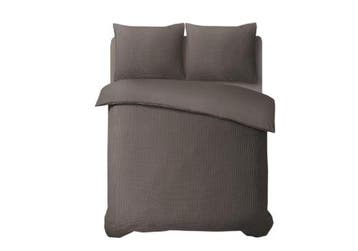Sleeptime Waffle Taupe - 140X200/220 + 1 x kussensloop 60x70, Nieuw